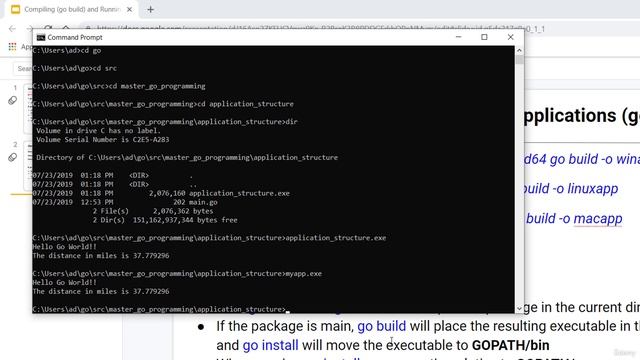 11 - Compiling go build and Running Go Applications go run