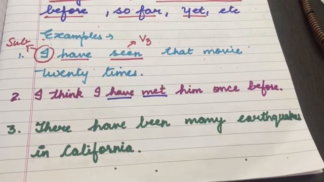 Present perfect tense