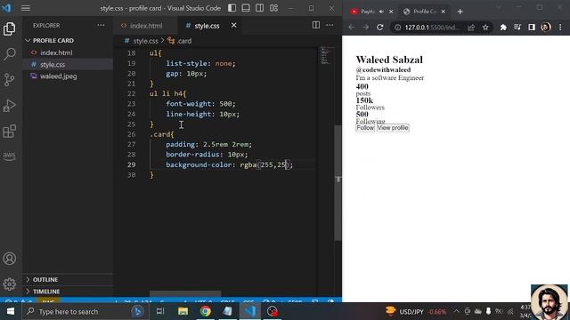 Designing a Custom Profile Card with HTML and CSS