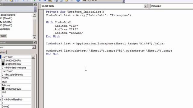 7 Cara Membuat Combobox UserForm Excel Lengkap