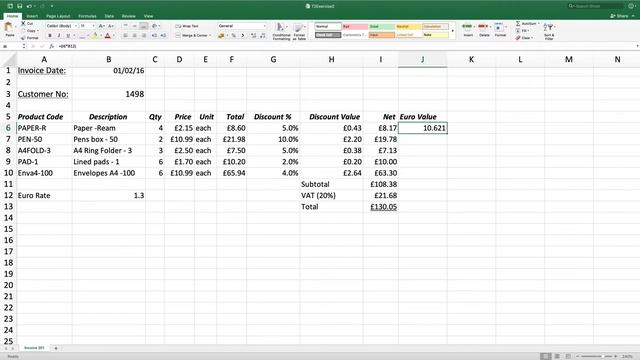 AAT Level 3 Osborne Book Excel Chapter 2 Exercise 3 Stage 2