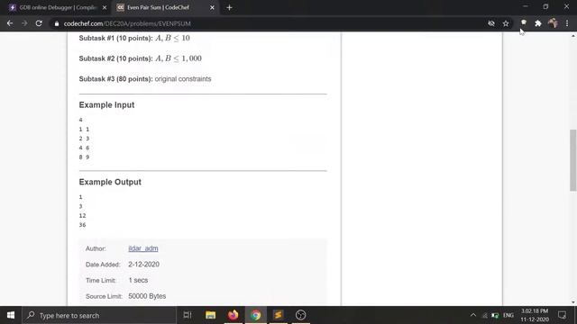 Competitive Companion extension for Codechef