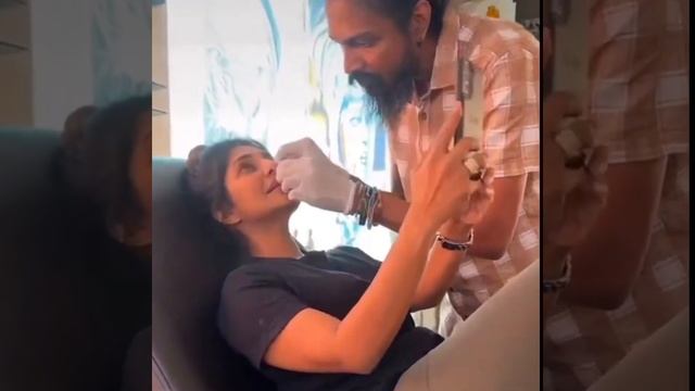 Nose piercing for Srilankan Actress Samanali Fonseka