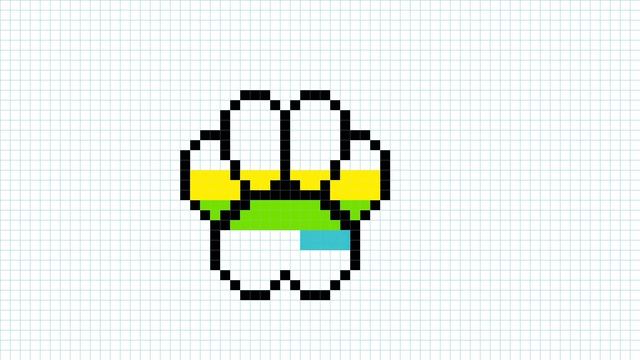 Рисуем по клеточкам лапу животного. We draw an animals paw on the cells.