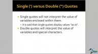 Chapter 2 - Echo vs Print; Single vs Double Quotes