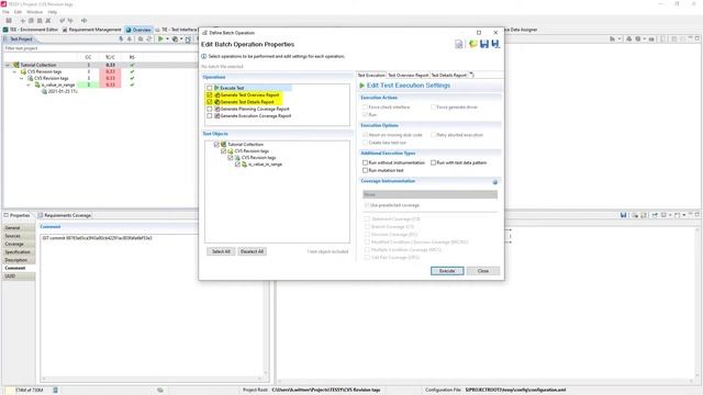 Software Revision Tags in TESSY