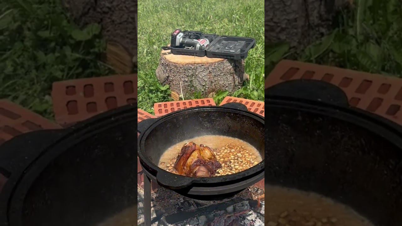 Баранина в казане с гречкой.  P.s. Привет Евгении) #bushcraft #kitchen #kazan #summer