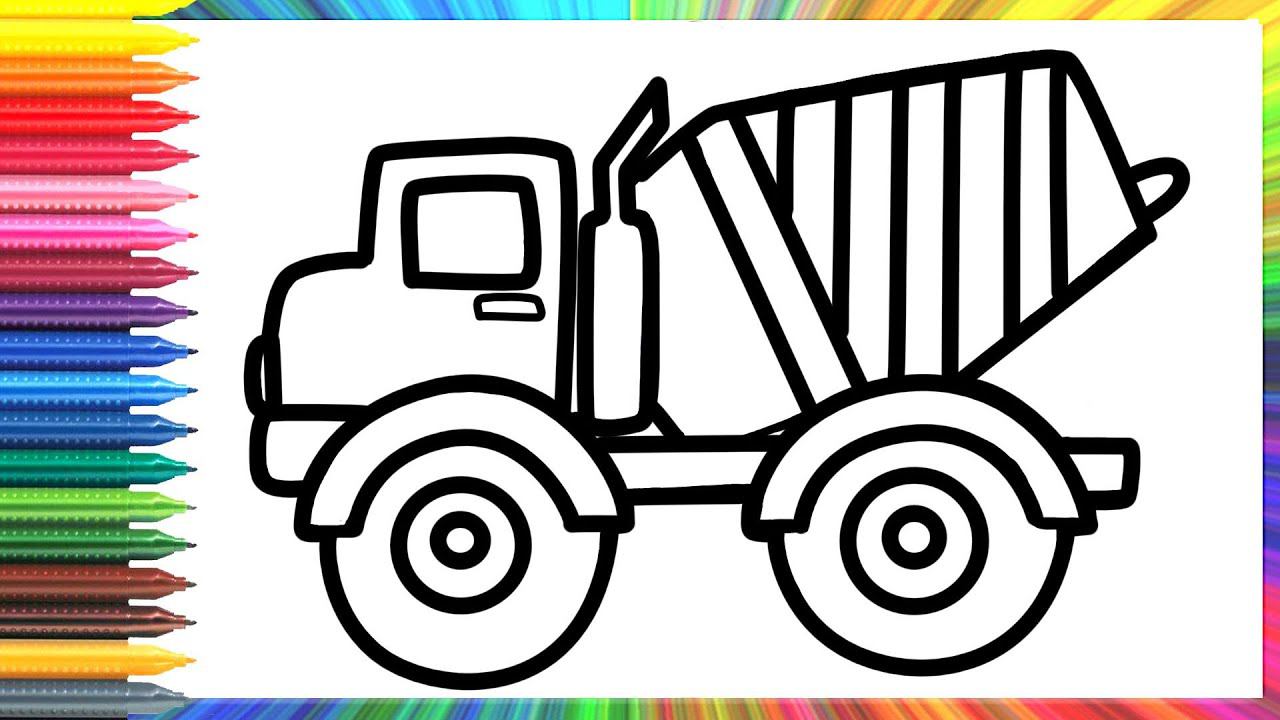 How to Draw a truck for kids/Cara Menggambar truk untuk anak-anak