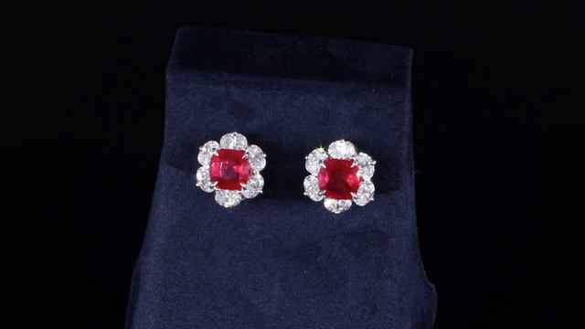 Burma Ruby Earrings by Oscar Heyman (4.02 Carats) | M.S. Rau