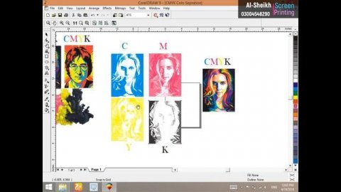 How to 4 Color Separation Screen Printing Easy Way Hindi/Urduकैसे 4 रंग जुदाई स्क्रीन प्रिंटिंग आस