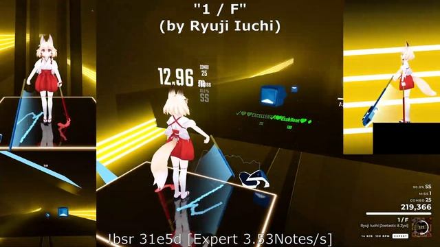 "1 / F" (by Ryuji Iuchi), Super Monkey Ball Soundtrack Played on Beat Saber by a young GIRL