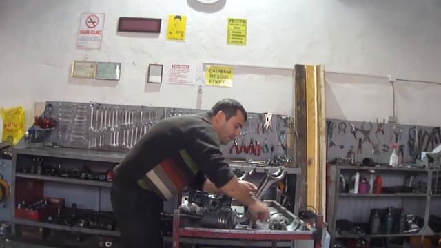 mercedes benz om 401 la connecting rod piston installation