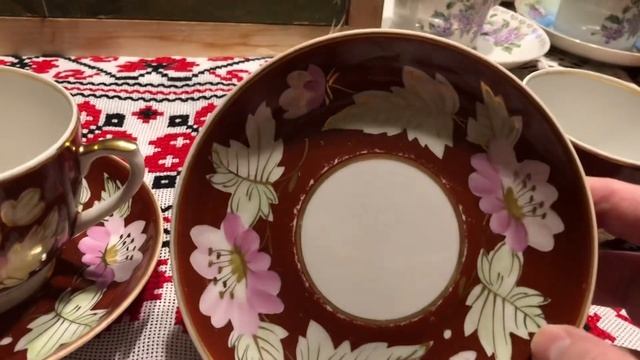 Фарфор#Винтаж#Вербилки#Барановка#Мальвы#Чайные пары#Распаковка#