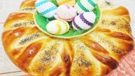 Праздничный ПАСХАЛЬНЫЙ ВЕНОК. СДОБНЫЙ ДРОЖЖЕВОЙ ПИРОГ как Облако с творожно-маковой начинкой.