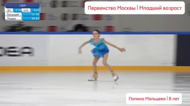 Полина Мальцева (8 лет) на первенстве Москвы по фигурному катанию