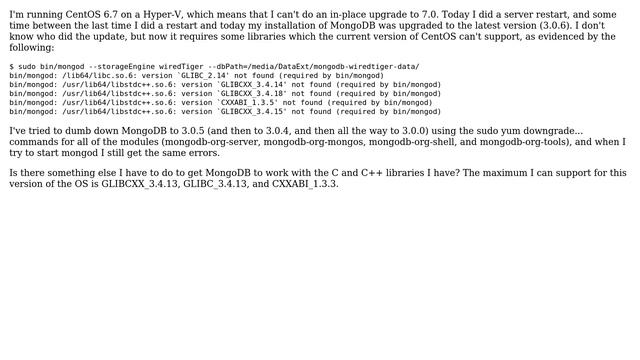 DevOps & SysAdmins: Trying to downgrade MongoDB on CentOS