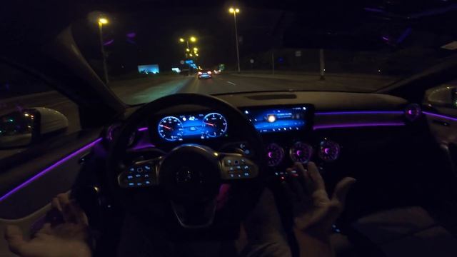 Mercedes A Class Sedan 2019 A180d - night POV test drive and review in 4K | AMG Line