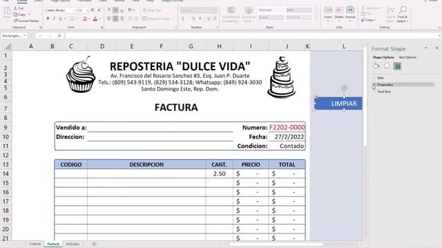 Como Hacer Contador de Factura Electronica en Excel - Incremento y Reseteo Automatico con Macro