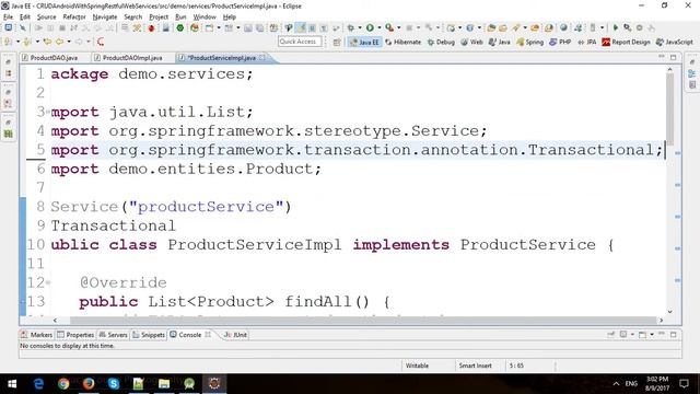 Android CRUD with Spring Restful Web Services, Hibernate and MySQL - Part 1