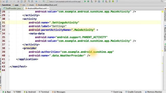 Register the Content Provider Solution - Developing Android Apps