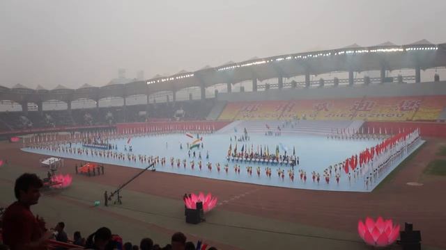 Ушу Шаолинь фестиваль вынос флагов /  Shaolin Traditional Wushu Festival  Opening ceremony Flags