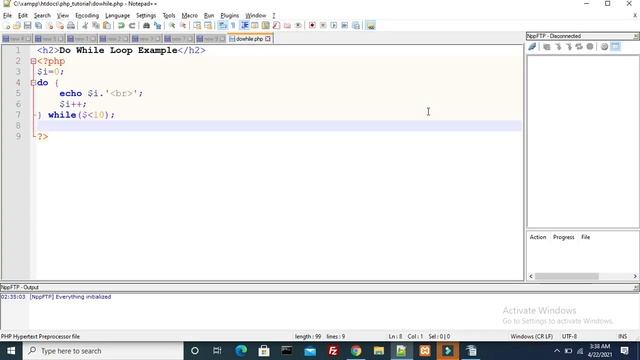 PHP Tutorial for Beginners to Advance Full Loop Control Structure do while loop in PHP part 28