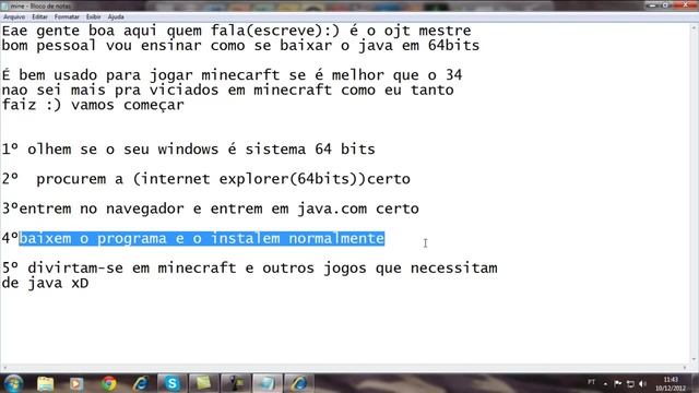 Como por java 64 bits(windows7)MC