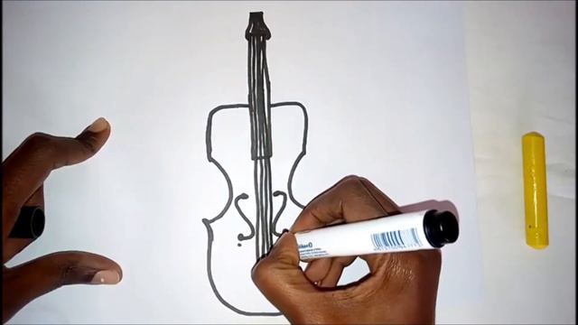 How to draw a violin easy