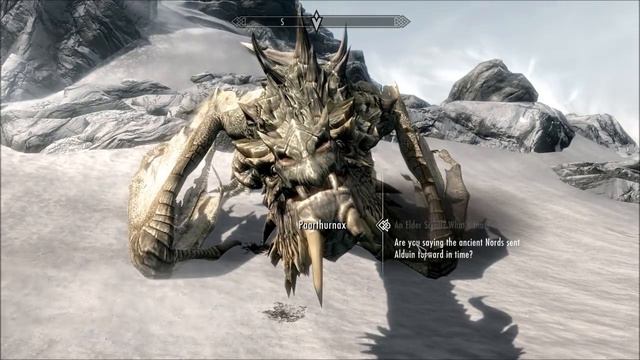 Skyrim - Speaking to Paarthurnax on The Throat of the World [HD]