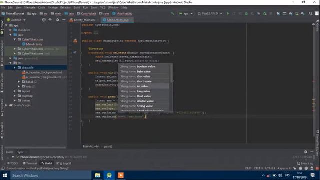 Tutorial koding Telpon  Sms android studio