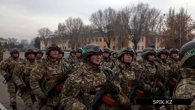 Парад контингента ОДКБ в Алматы