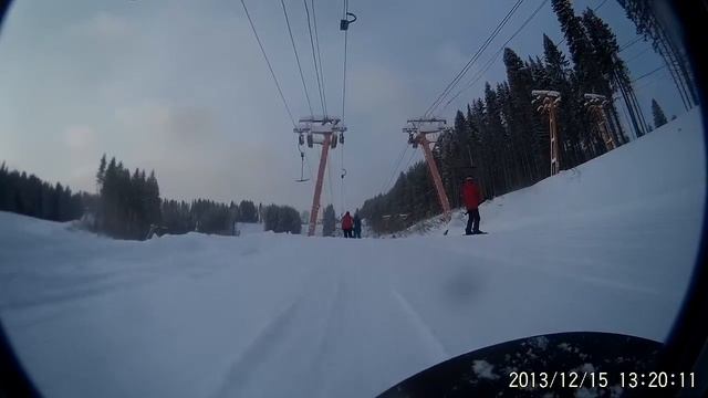 пробный заезд с камерой на сноуборде