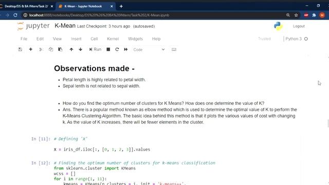 Task 2- K- Mean Clustering