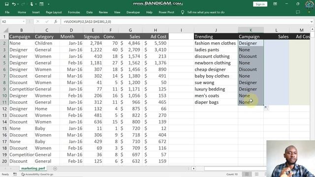 VLOOKUP function in excel