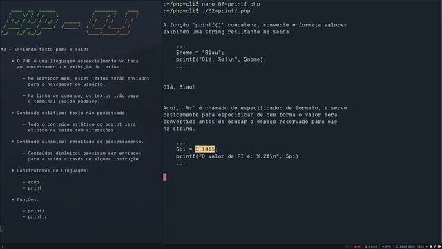 [PHP-CLI] #8 - Exibindo Textos Com 'printf()' E Arrays Com 'print_r()'