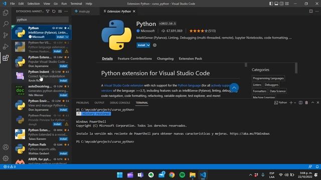 Curso de VSCode | (Extensiones) Como Configurar Python (Reconocer Sintaxis y Ejecutarse) en VSCode