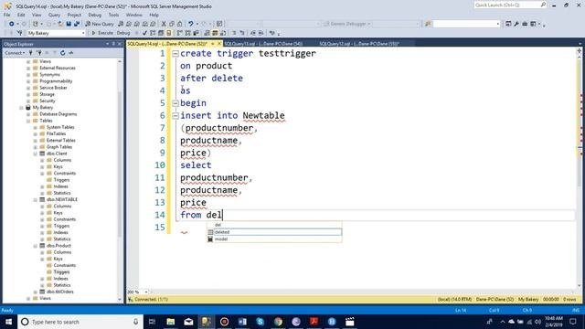 How to create a more complex trigger in SQL server manager
