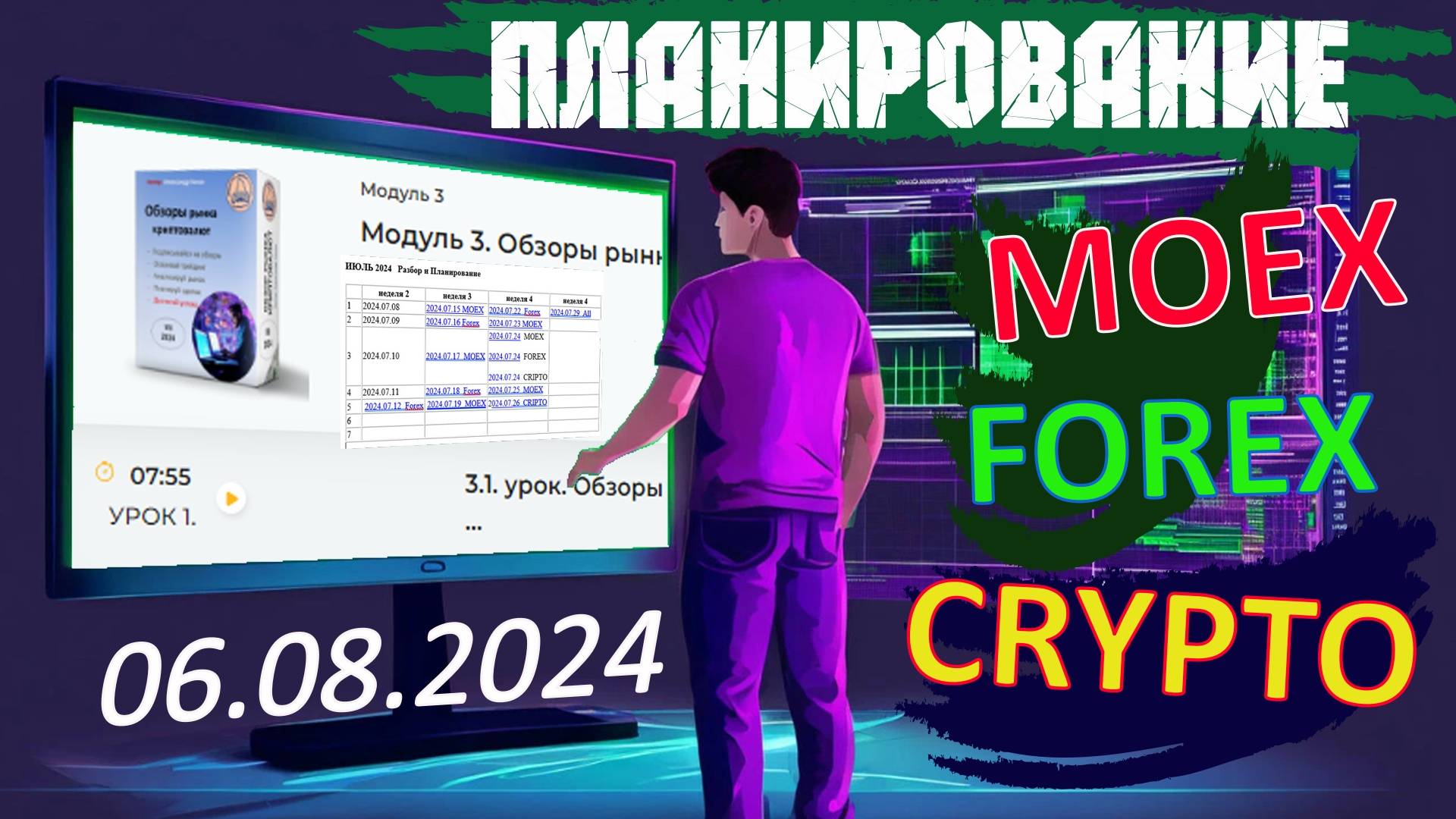 2024.08.06 Планирование сделок  на CRYPTO, MOEX, FOREX