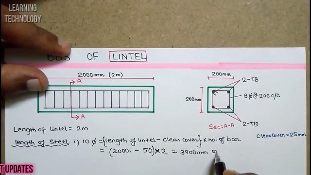 Calculation Of Cutting Length And Weight Of Lintel Steel