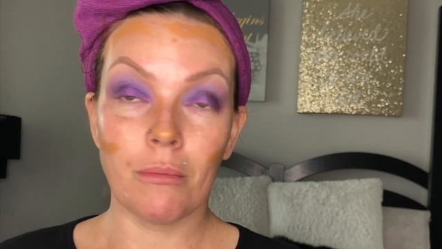 makeup tutorial beginners-purple smokey eye w/ full face contouring & highlighting
