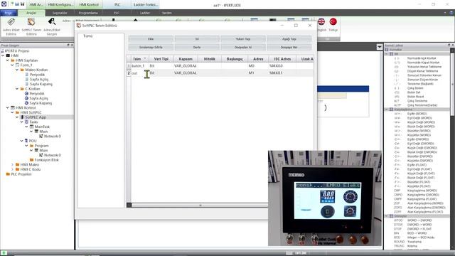 EMKO PANELPLC (HMI + PLC)  İki Ürün Bir Arada - SOFT PLC - Dahili Fiziksel Giriş - Çıkış Uygulaması