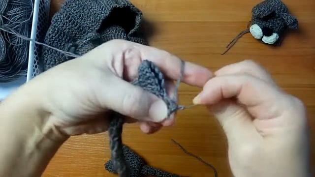 №16 Шарф "Спящий кот" (2 ч.). Вязание крючком.