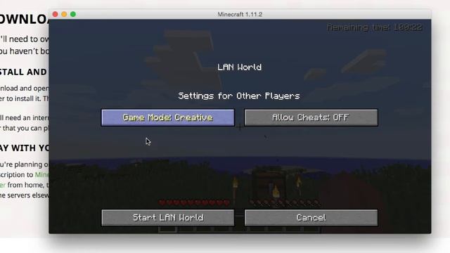 Download Minecraft Mac Demo and put in Creative Mode