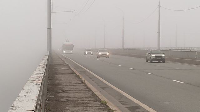 транспорт проспект октября 6 утра .уфа 19 июля 2024 густой туман накрыл .уфимский сайлент хилл