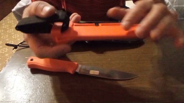 нож оранжевый Отус сталь "Nitro B"