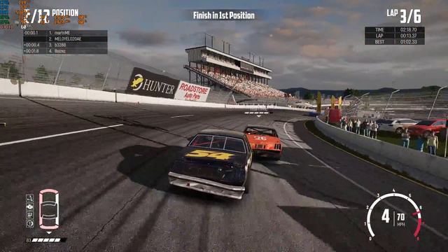 Wreckfest taken out on last lap.. first no more FX-8370 PC (BIG VALLEY SPEEDWAY OUTER OVAL LOOP)