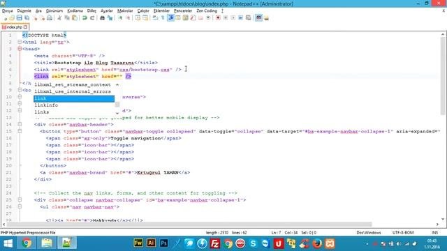 Bootstrap Ile Blog Tasarımı - Ders 1
