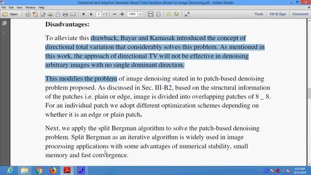 Tchebichef and Adaptive Steerable Based Total Variation Model for Image Denoising