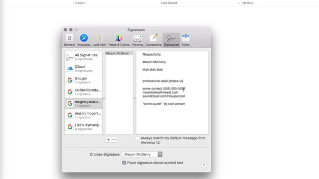 How to set Email Signature | MacBook Mid 2015 | macOS High Sierra V 10.13