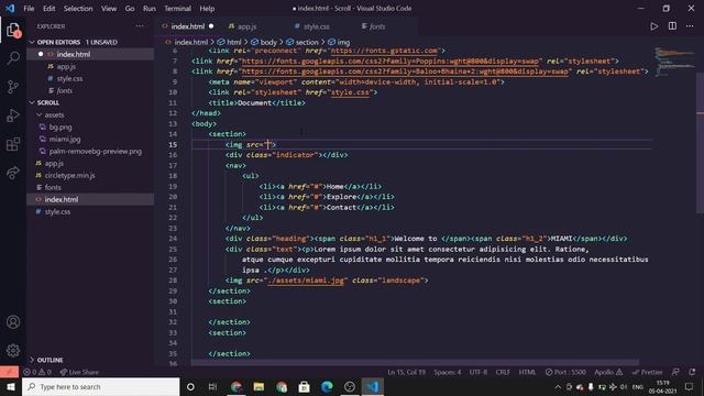 Converting UI design into HTML website (with animations)